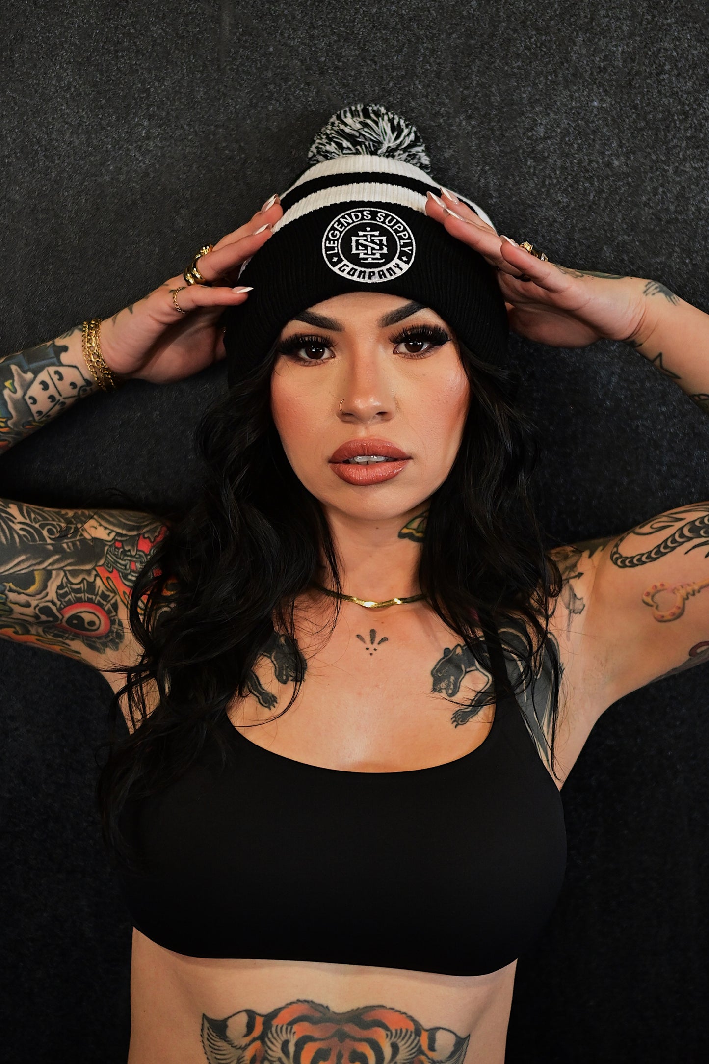 LSC BADGE V1 POMPOM BEANIE